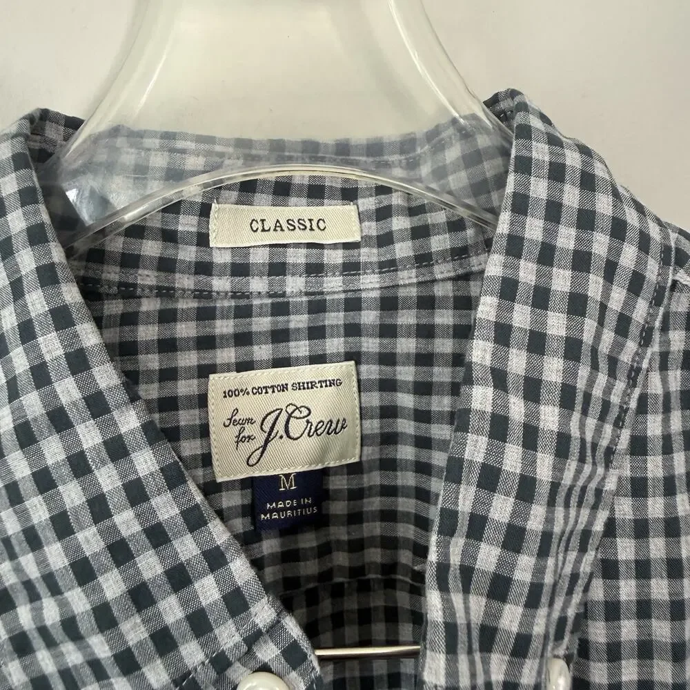 J.Crew Secret Wash Shirt in Gingham Size M 100% Cotton Classic NEW